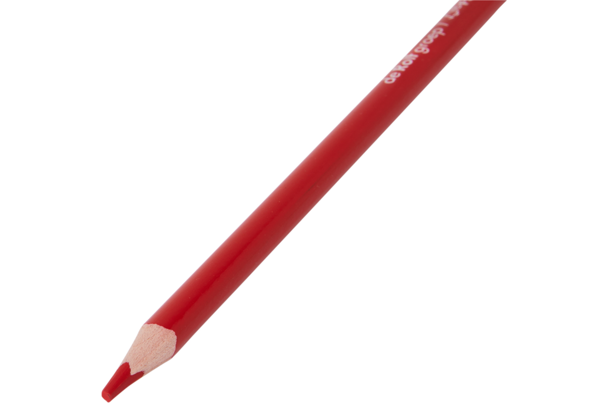 Kleurpotloden | de Rolf groep | driekantig rood, 12 stuks