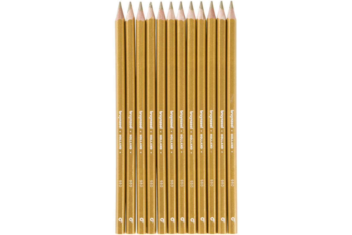 Kleurpotloden Bruynzeel goud, 12 stuks