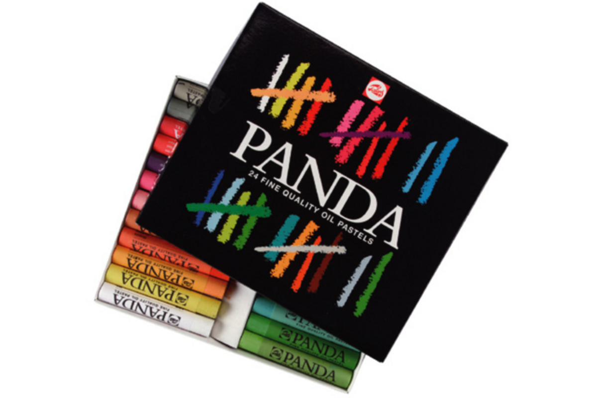 Panda oliepastels 24 stuks ass.