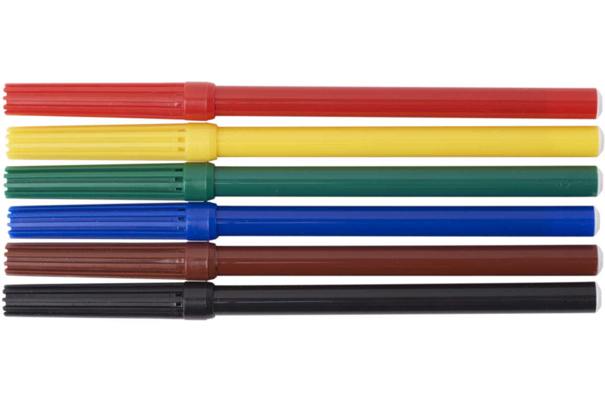 Viltstiften | de Rolf groep | basic 2 mm assorti, 6 stuks