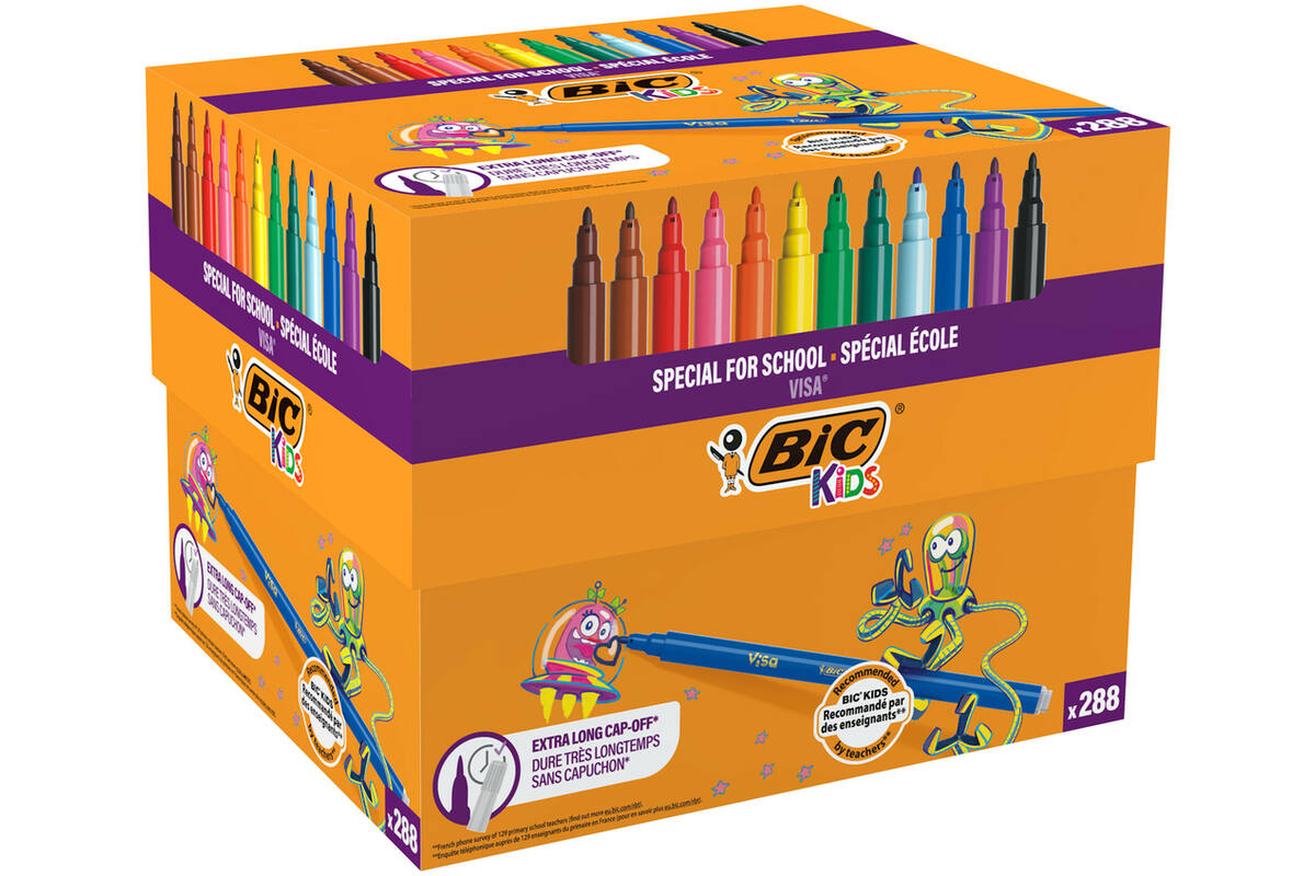 Viltstiften BIC Kids Visa, class pack 240 + 48 gratis