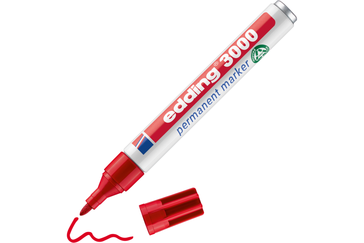 Permanent marker edding 3000 1,5-3 mm rood