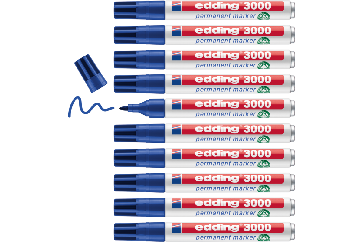 Permanent marker edding 3000 1,5-3 mm blauw