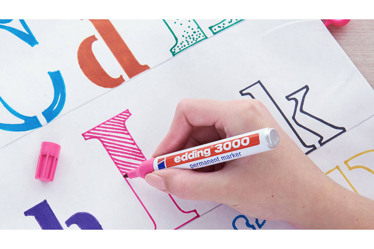 Permanent marker edding 3000 assorti 1,5-3 mm, 10 stuks