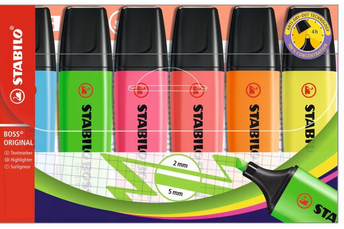 Markeerstift STABILO BOSS Original etui 6 stuks