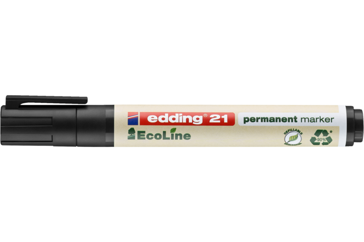 Permanent marker edding e-21 Ecoline zwart, 10 stuks