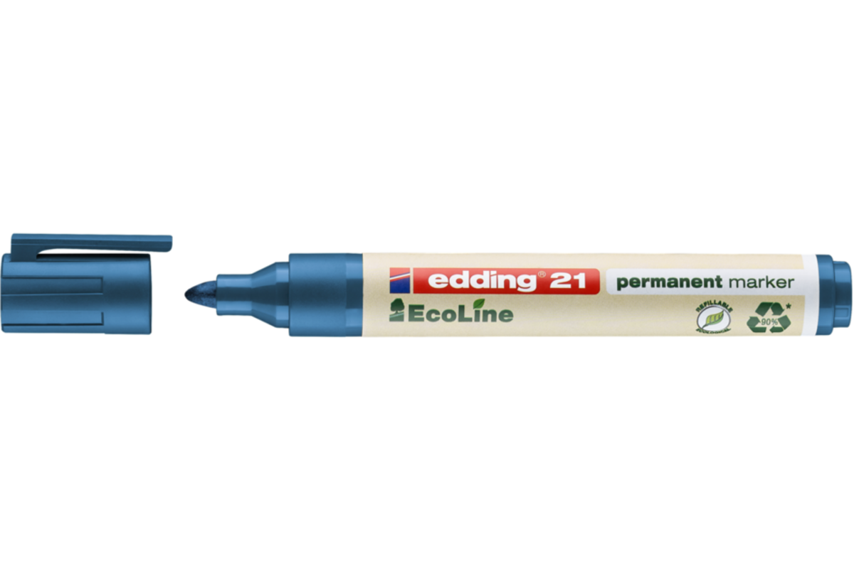 Permanent marker edding e-21 Ecoline blauw, 10 stuks