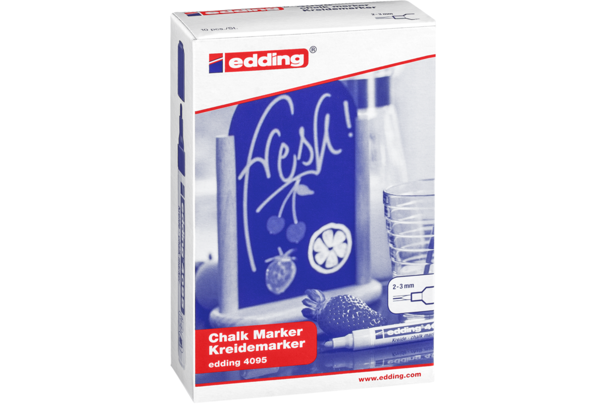 Krijtstift edding dun assorti, 10 stuks