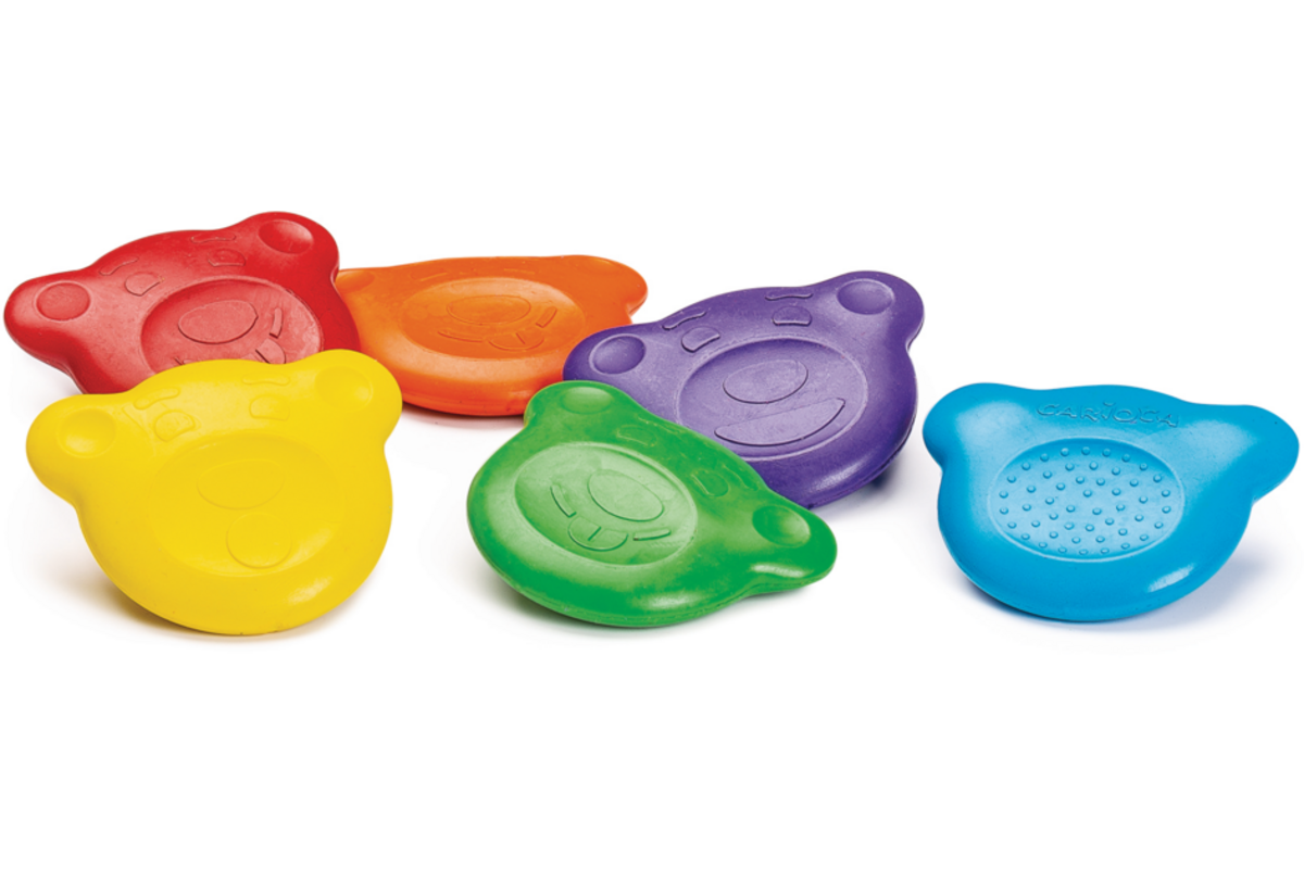 Waskrijtjes Carioca Baby Teddy 3-in-1 assorti, 48 stuks