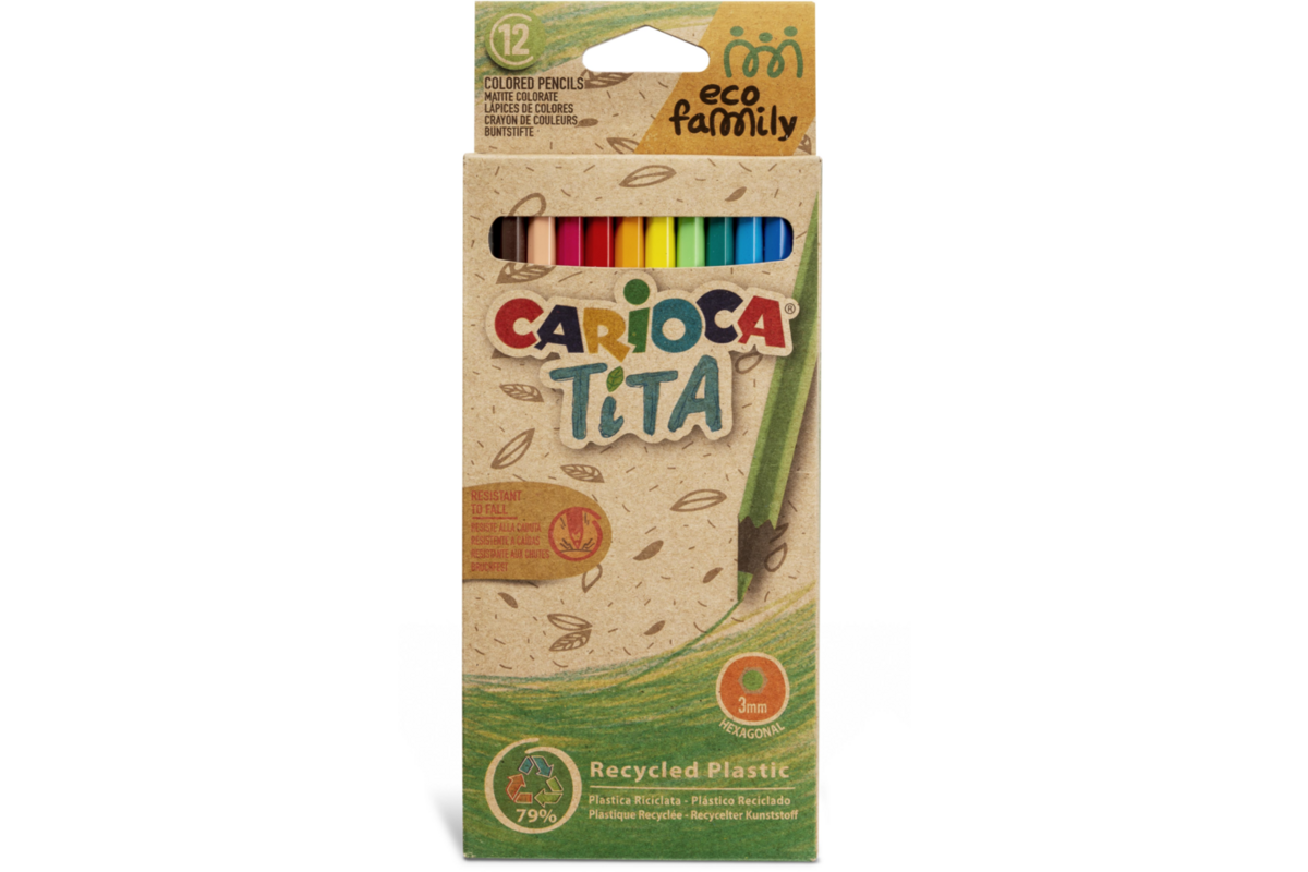 Kleurpotloden Carioca EcoFamily Tita assorti, 12 stuks