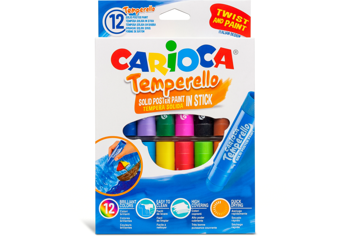 Plakkaatverfstift Carioca Temperello assorti,  12 stuks