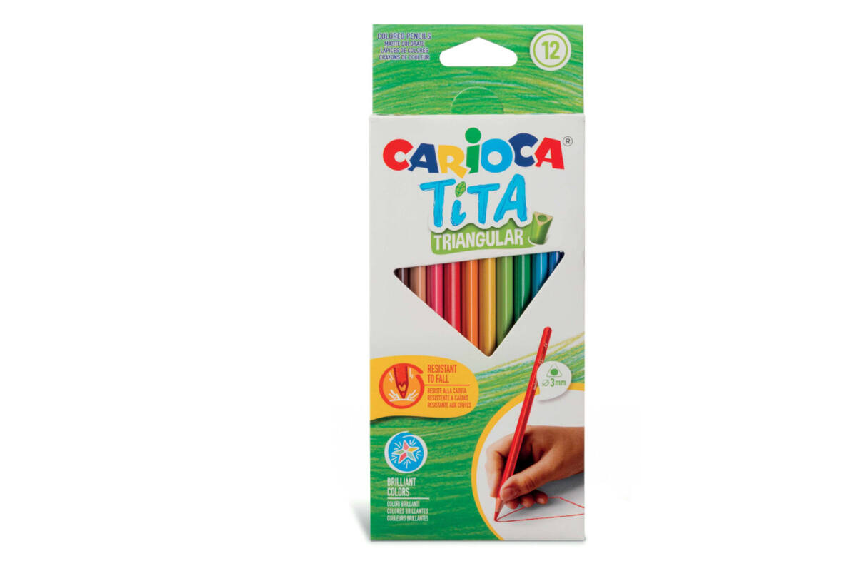 Kleurpotloden driekantig Carioca tita assorti, 12 stuks