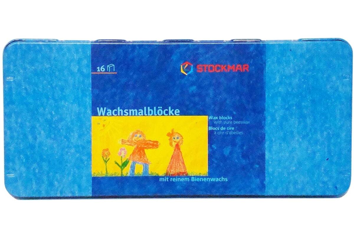 Waskrijtblokje Stockmar assorti, 16 kleuren