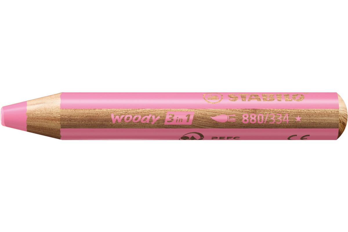 Waskrijt aquarel STABILO Woody 3-in-1 assorti classpack, 76 stuks incl. slijpers