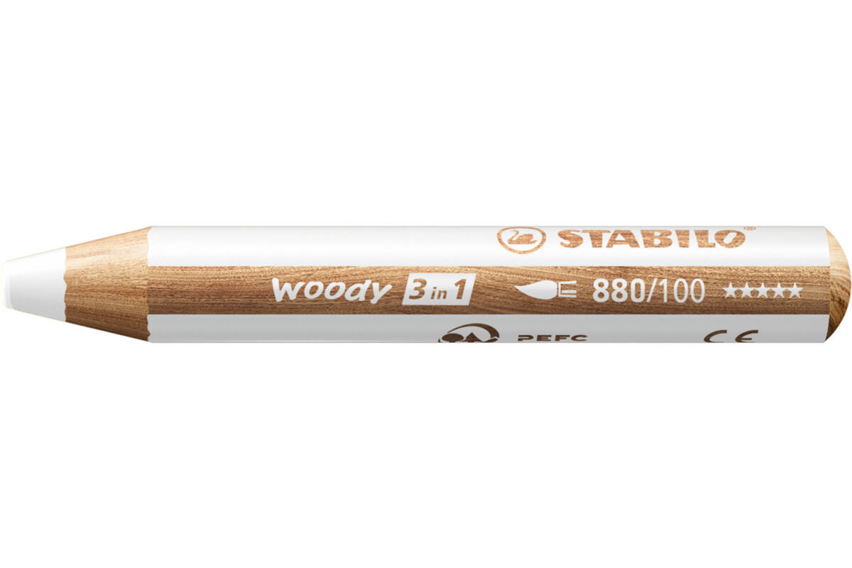 Waskrijt aquarel STABILO Woody 3-in-1 assorti classpack, 76 stuks incl. slijpers