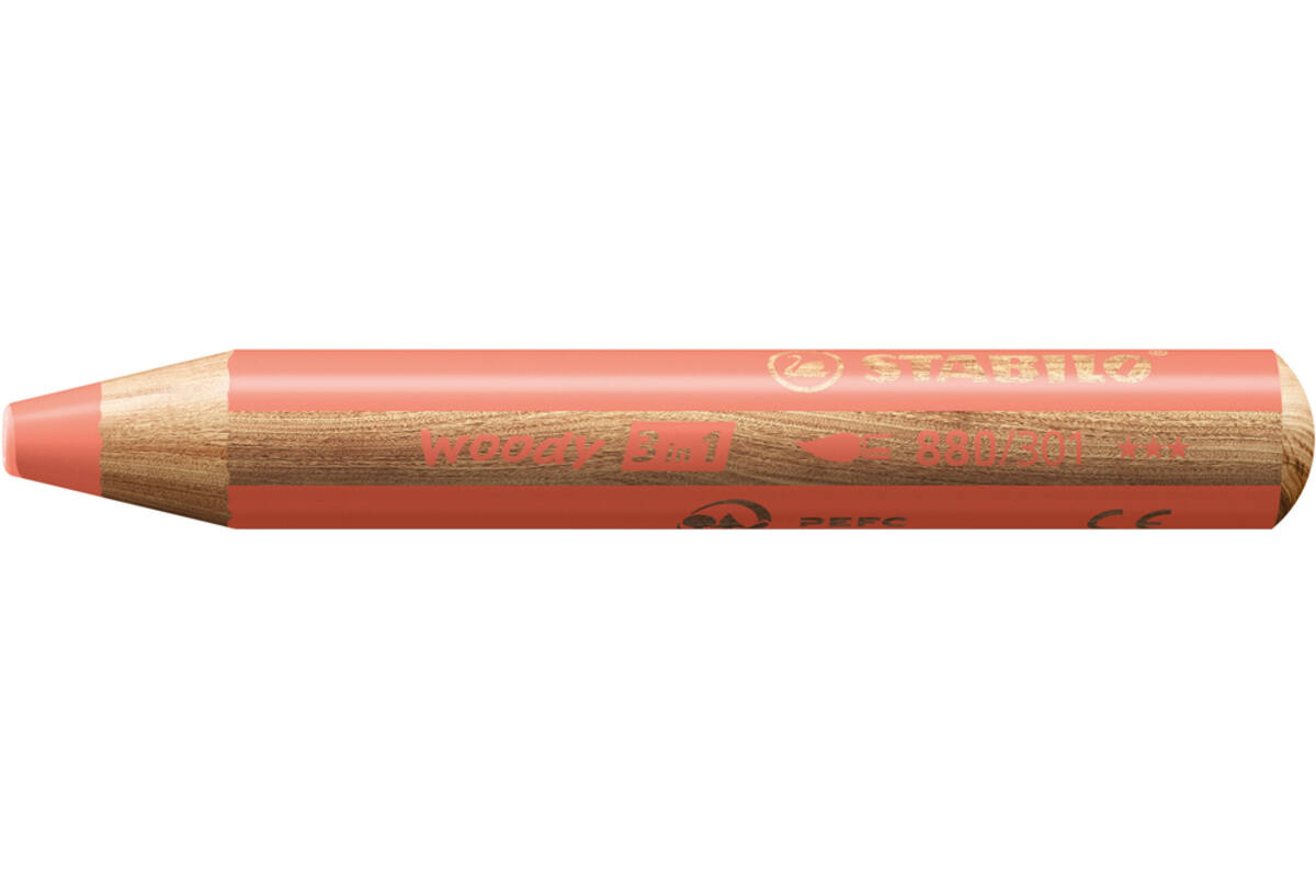 Waskrijt aquarel STABILO Woody 3-in-1 assorti classpack, 76 stuks incl. slijpers
