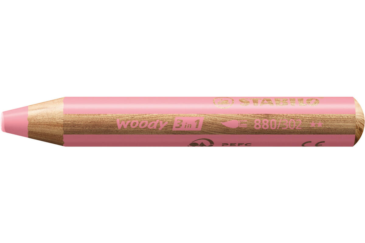 Waskrijt aquarel STABILO Woody 3-in-1 assorti classpack, 76 stuks incl. slijpers