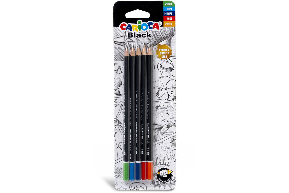 Tekenpotloden Carioca black, 5 stuks