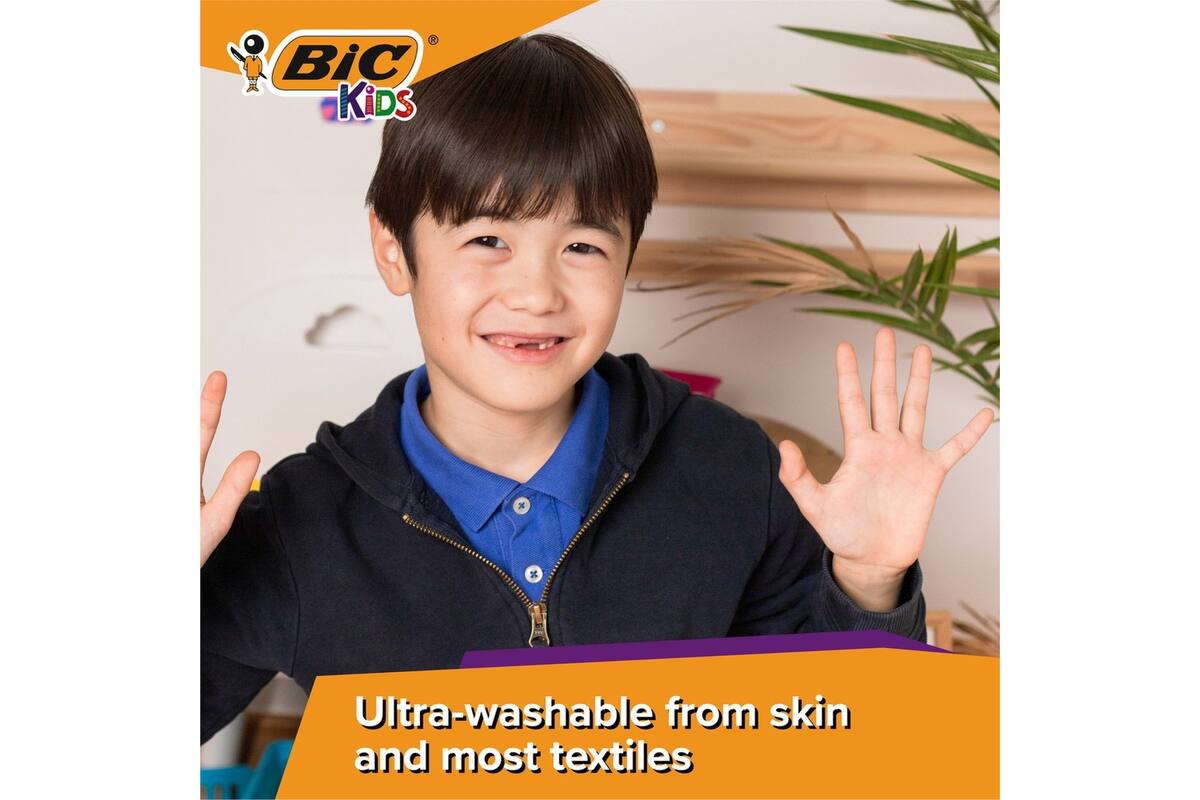 Viltstiften BIC kids comfort jumbo assorti, 12 stuks