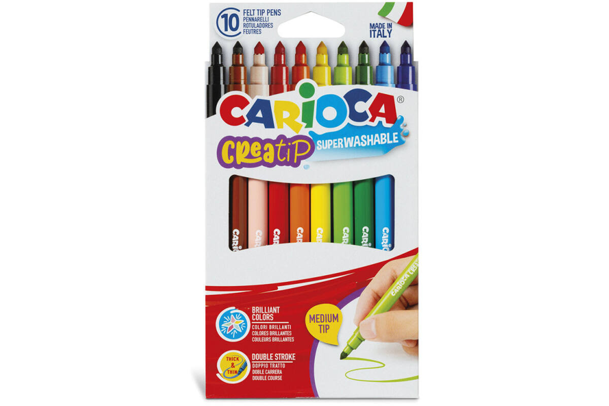Viltstiften Carioca Superpunt assorti, 10 stuks