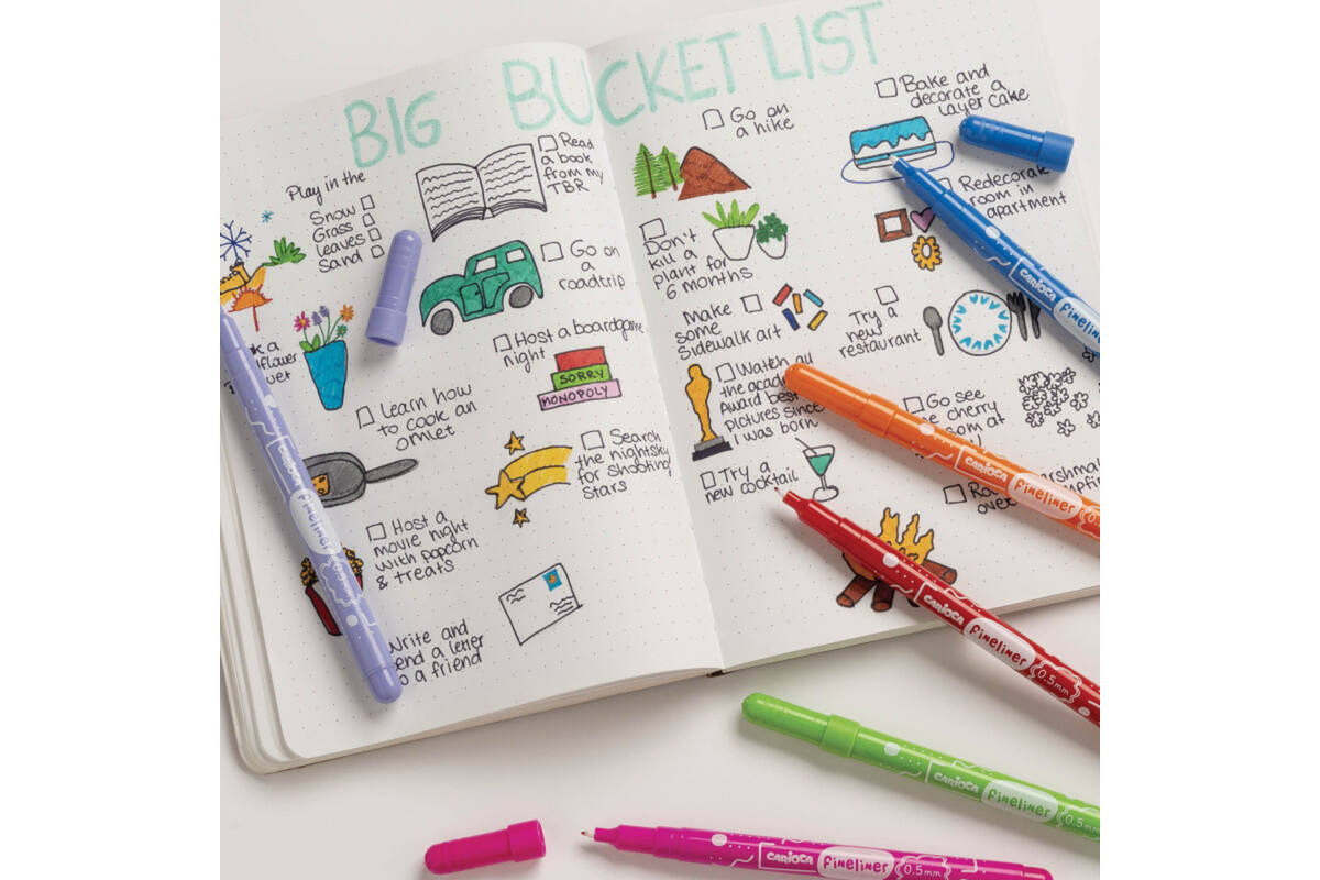 Fineliners Carioca assorti 0,5 punt, 10 stuks
