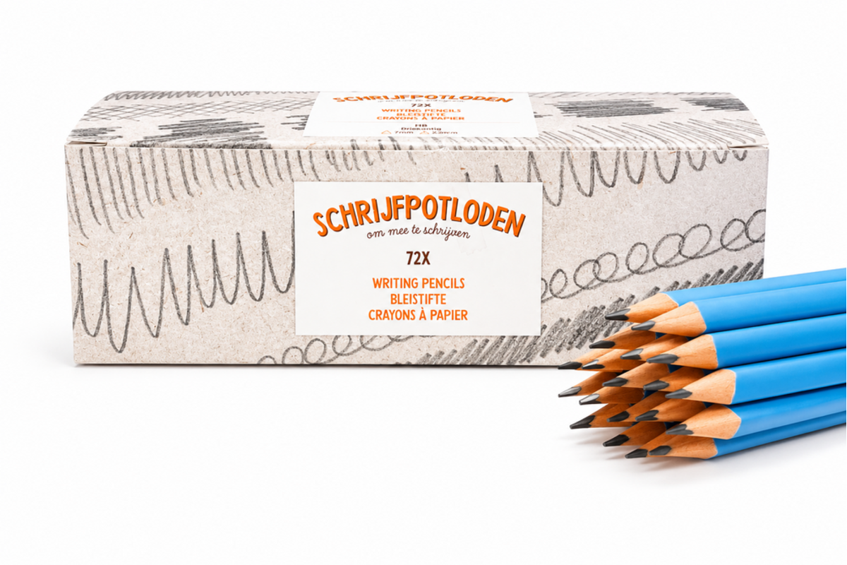 Schrijfpotloden | de Rolf groep | HB driekantig blauw, 72 stuks