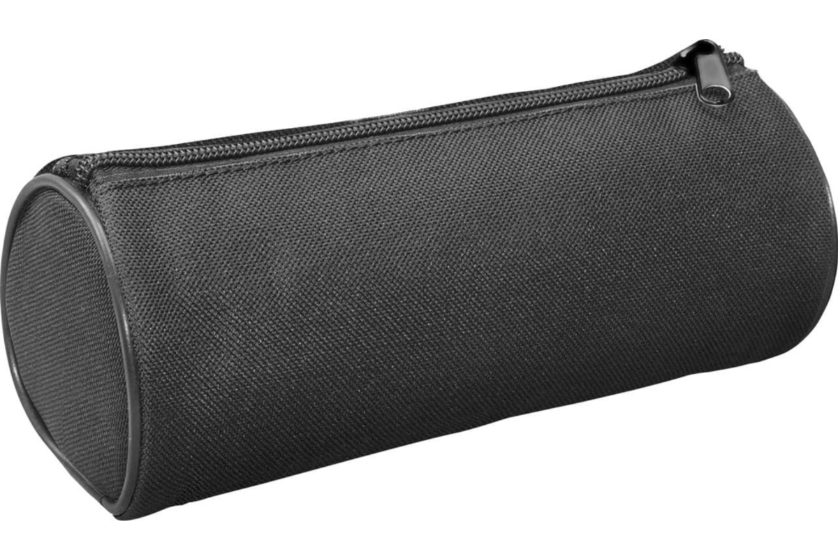 Schooletui rond 21 x 11 cm, zwart
