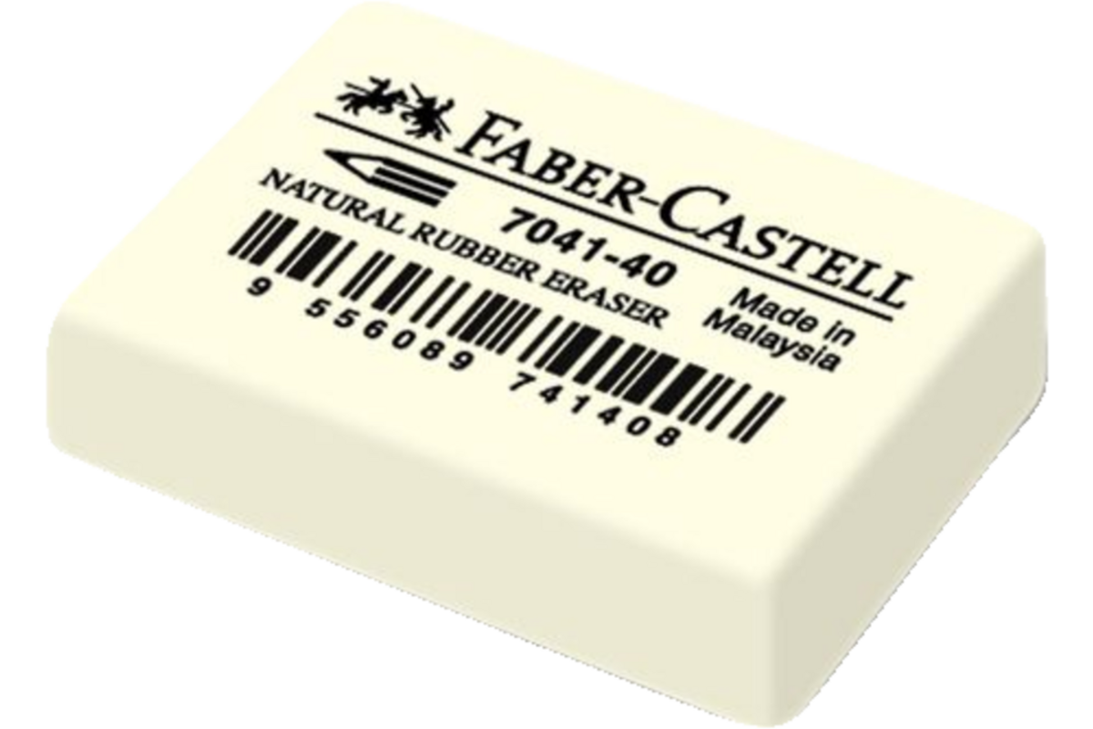 Gum Faber-Castell natuurrubber 34x26x8mm, 40 stuks
