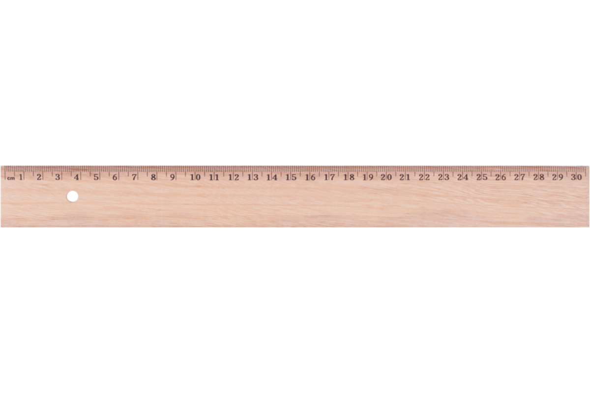 Liniaal hout 30 cm met inleg
