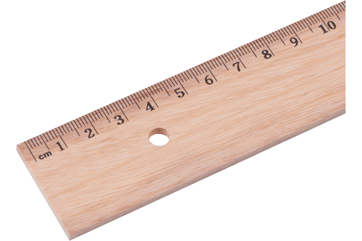 Liniaal hout 30 cm met inleg