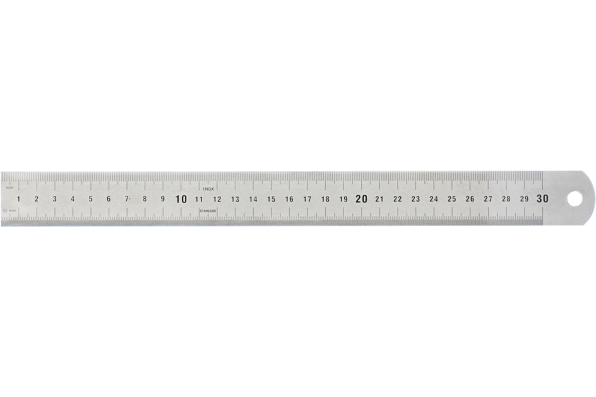 Liniaal roestvrijstaal, 30 cm