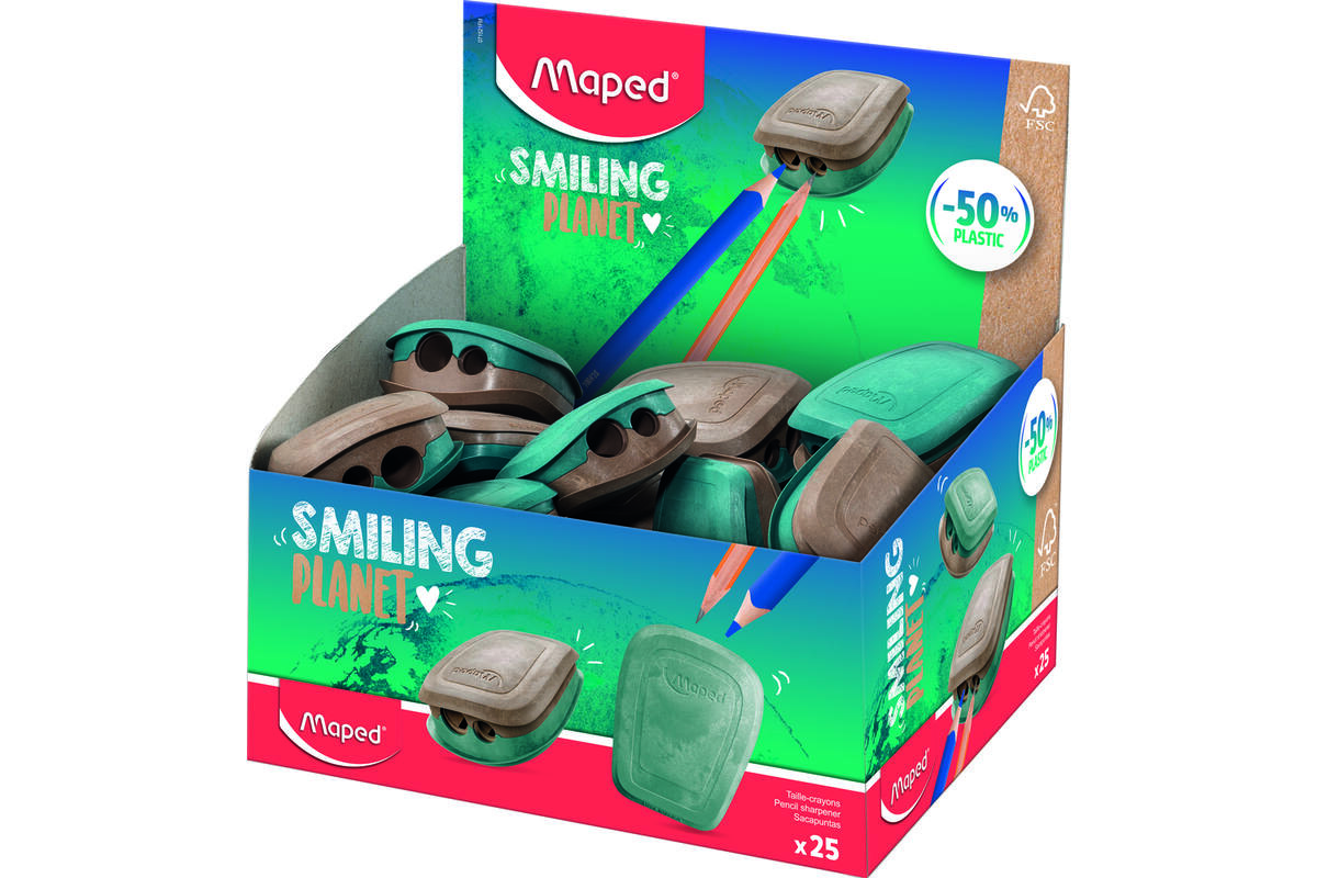 Puntenslijper Maped Smiling planet tonmodel 2-gaats