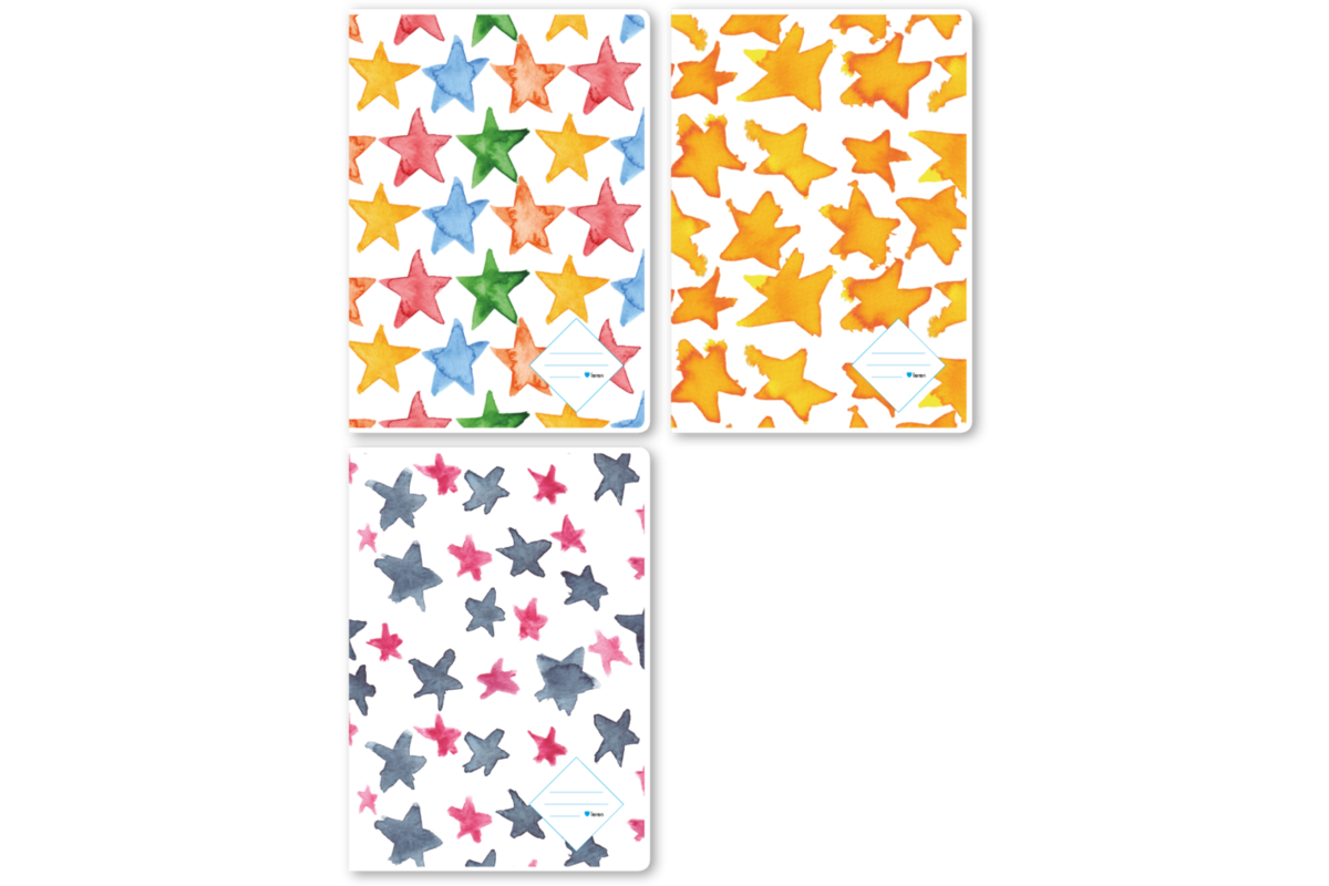 Tekenschriften blanco, sterren, 21 x 29,7 cm (A4), 120 gr (25 stuks)