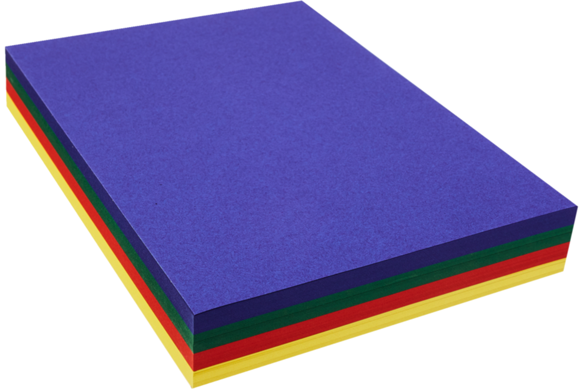 Tekenpapier A4, 4 kleuren 240 vel, 120 grs.