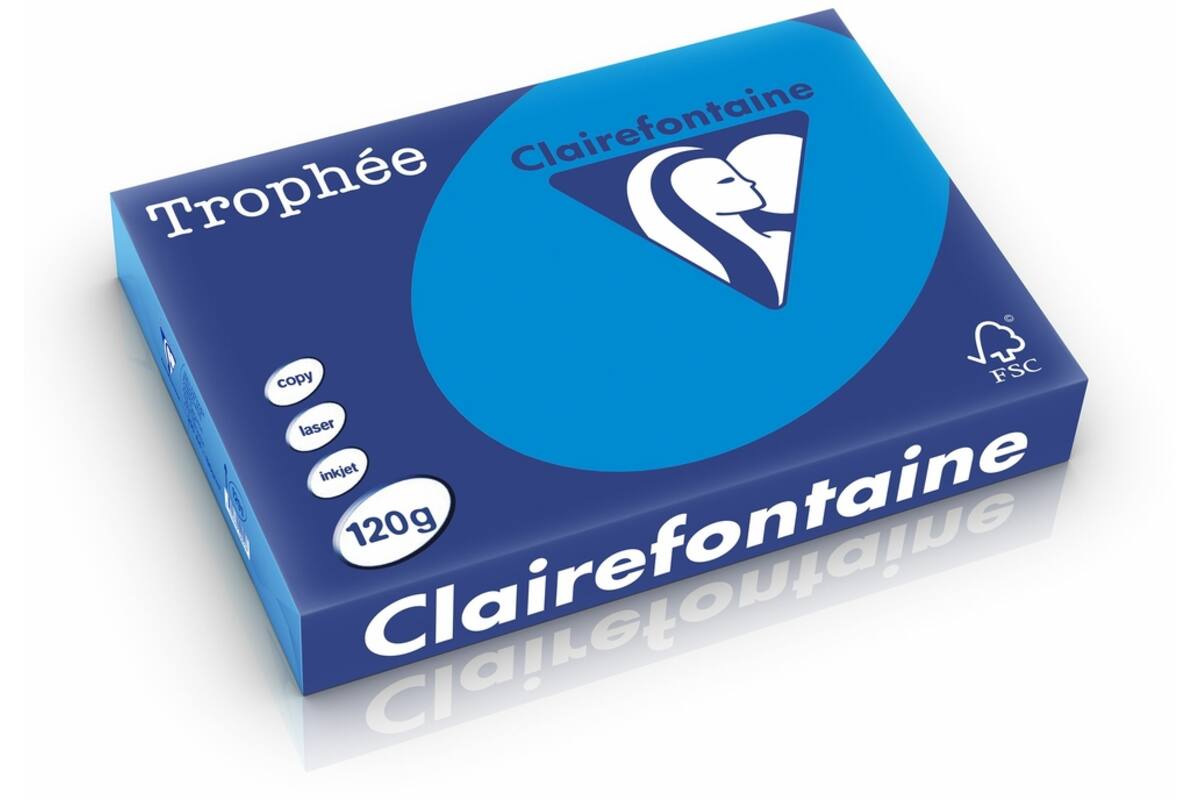 Omslagkarton diepblauw/cariben A4 FSC houtvrij 250 vel, 120 grs.