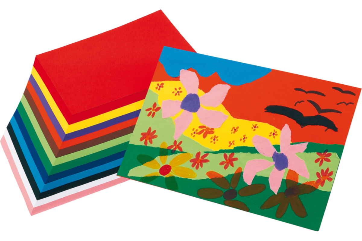 Tekenpapier Maskarade 23x33 cm 12 kleuren ass. 480 vel, 120 grs.