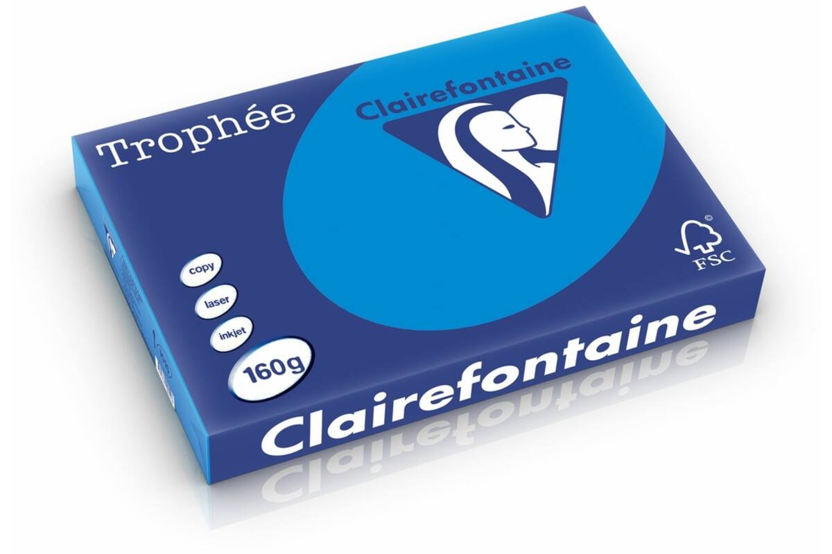 Omslagkarton diepblauw/cariben A3, FSC houtvrij 250 vel, 160grs.