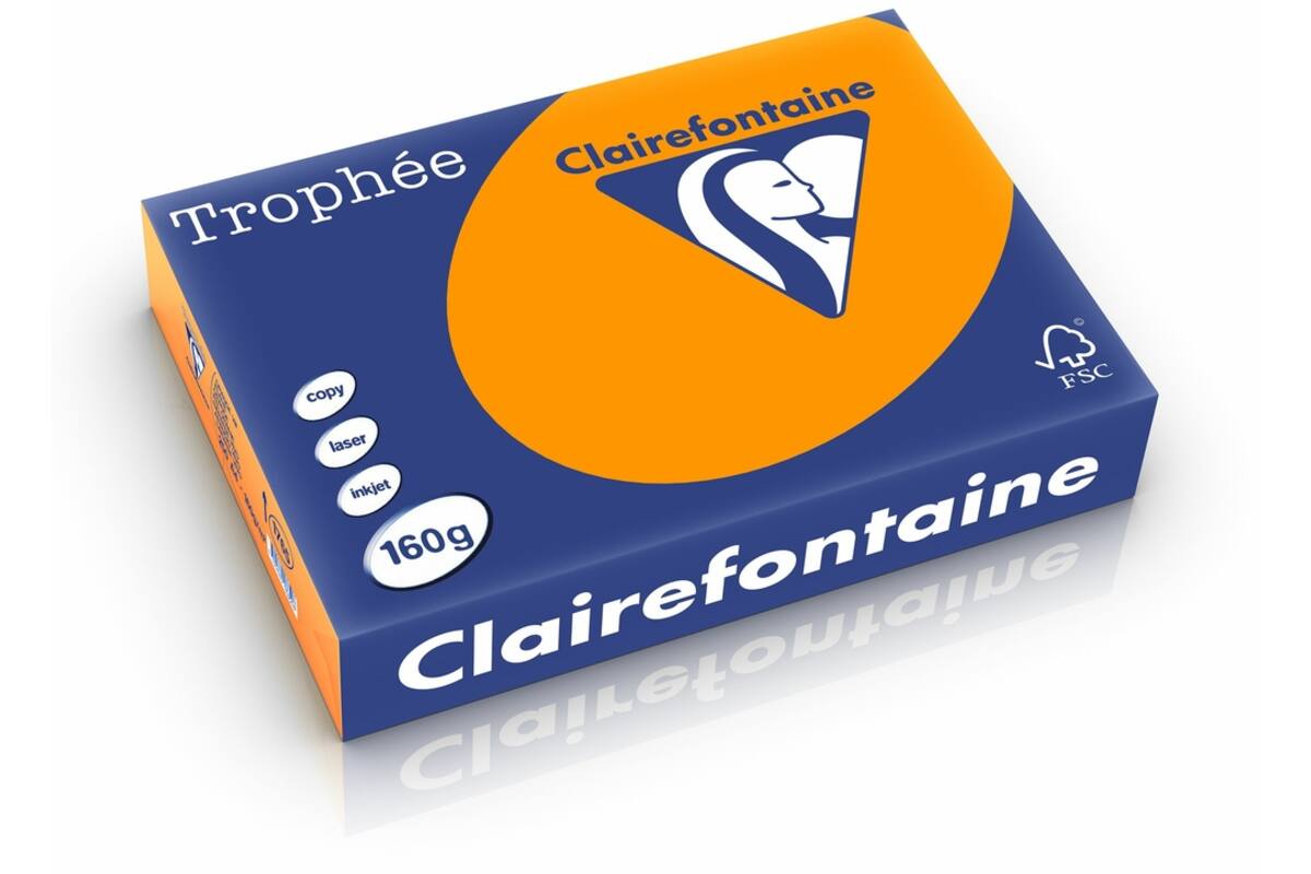 Omslagkarton feloranje A4, FSC houtvrij 250 vel, 160grs.