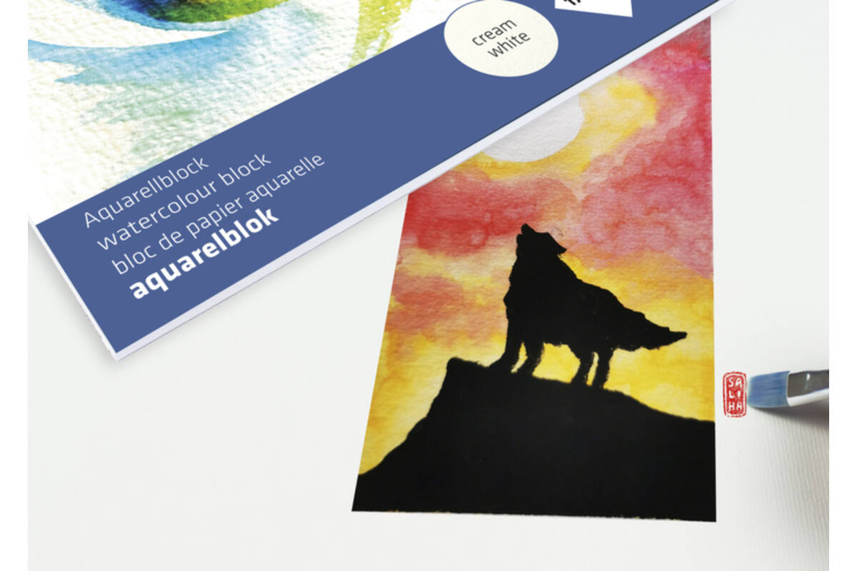 Aquarelpapier A2 roomwit 300 gram, 12 vel