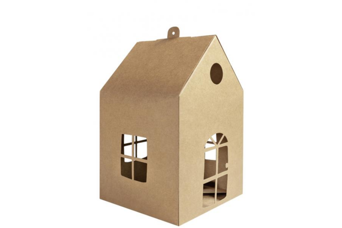 Kartonnen huis kraft 11 x 11 x 19 cm, 6 stuks