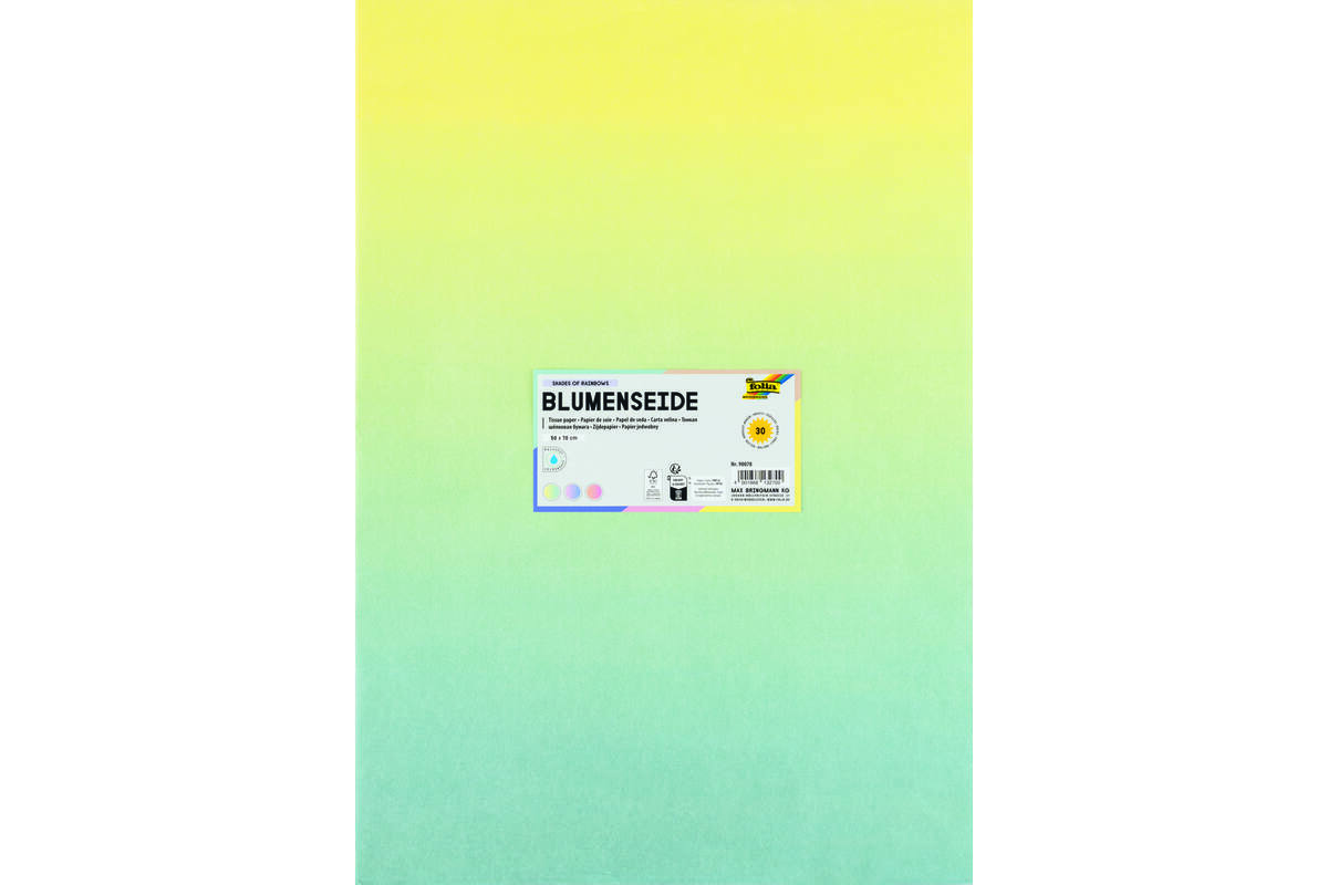 Zijdevloeipapier 50x70cm regenboog, 30 vel