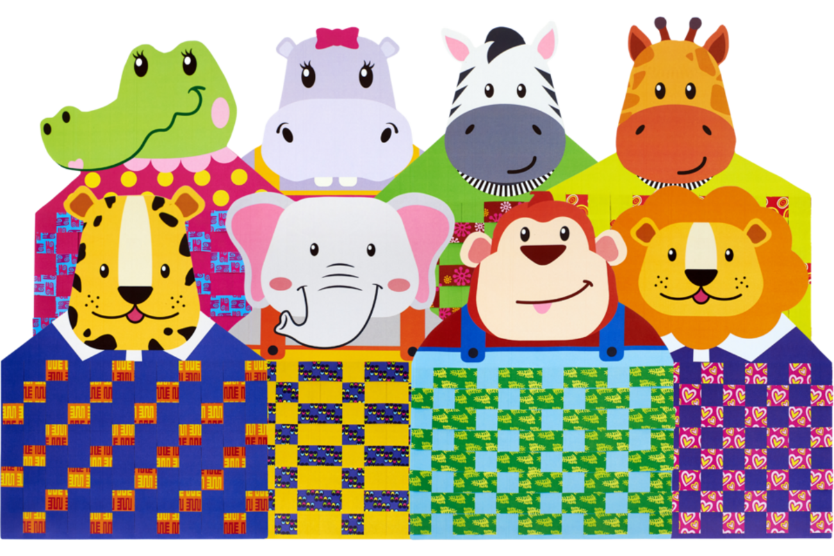 Weefmat Afrikaanse dieren, 24 stuks