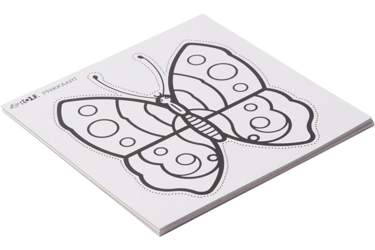 Prikkaarten 13 x 13 cm wit, 12 stuks