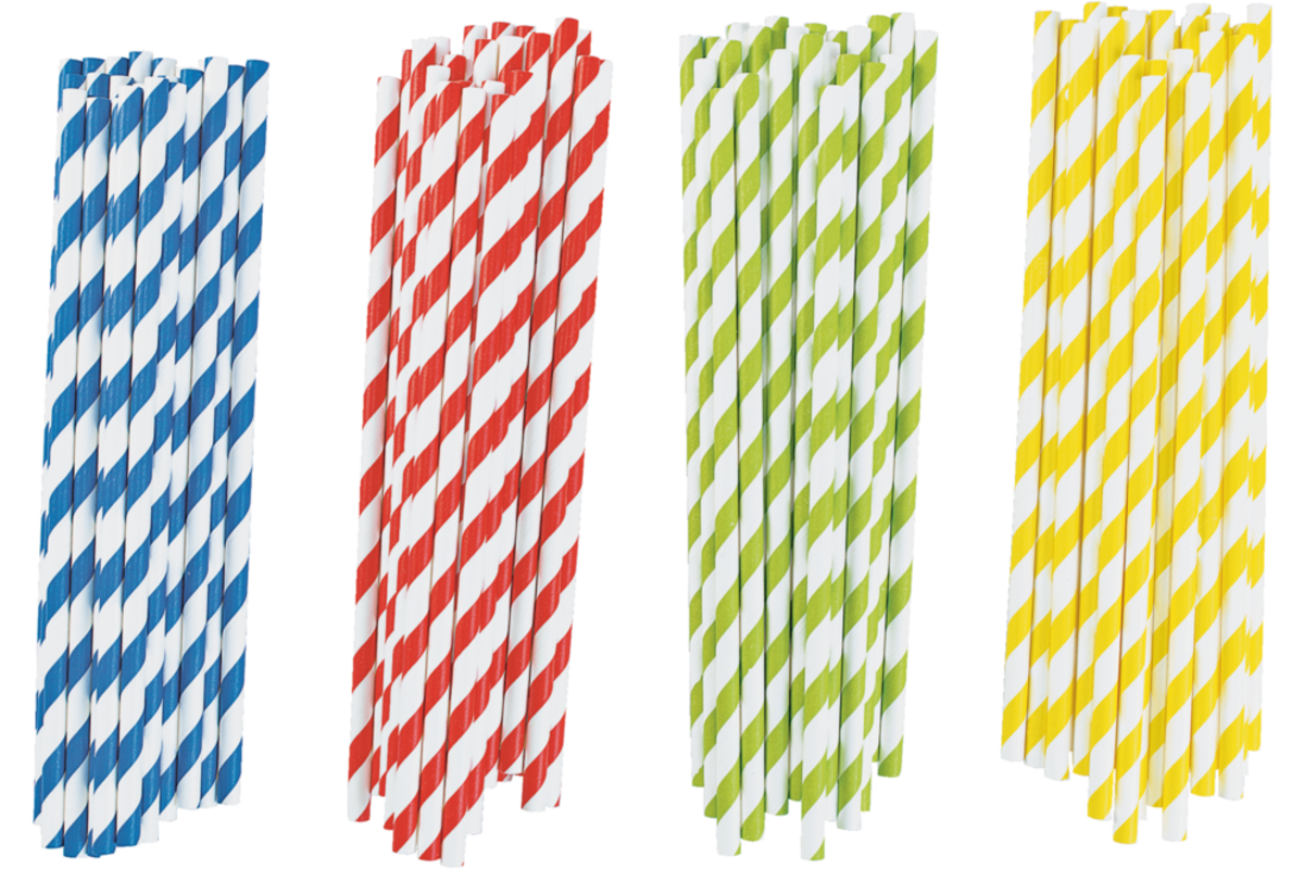 Rietjes papier assorti, 100 stuks