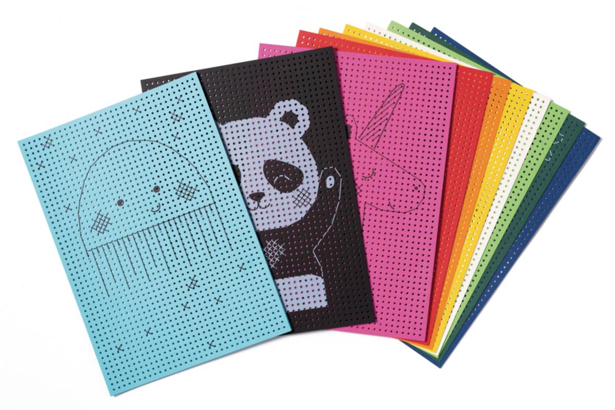 Borduurkarton 17,5 x 24,5 cm 10 kleuren, 40 vel bedrukt
