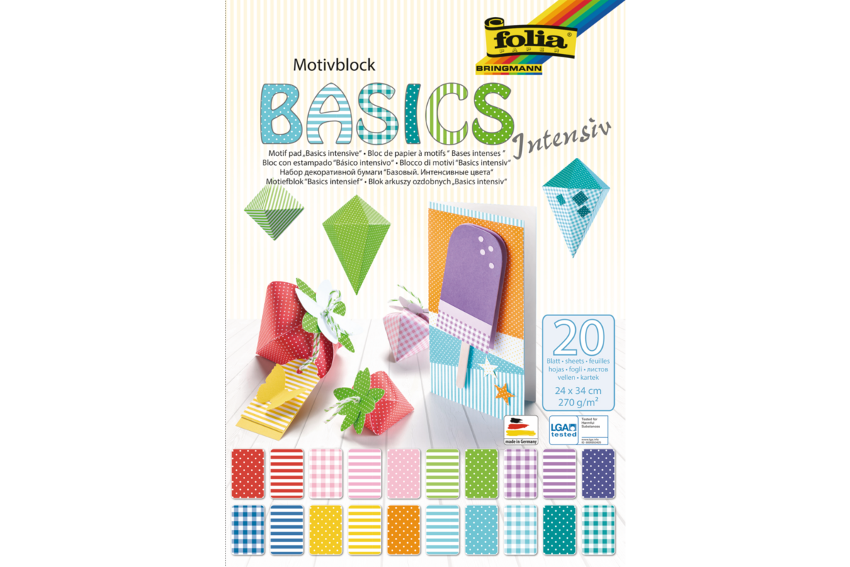 Patroonpapier Basics 24 x 34 cm 20 vel, 270 grs.