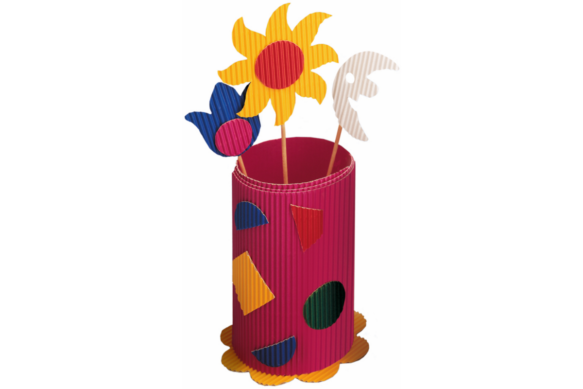 Ribbelkarton fijne golf 25 x 35 cm assorti, 10 vel