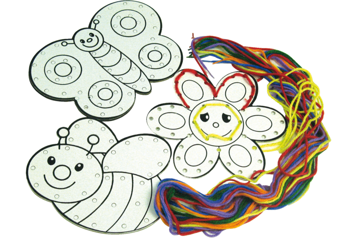 Borduurfiguren voorbedrukt 6 stuks 3 modellen, 16 cm