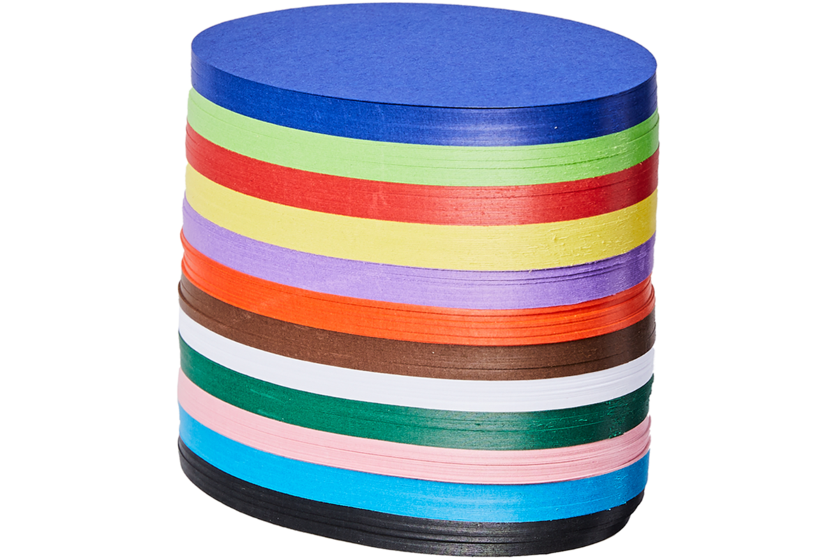 Vouwkartons ovaal 16 cm 120 grs 12-kleuren 480 vel