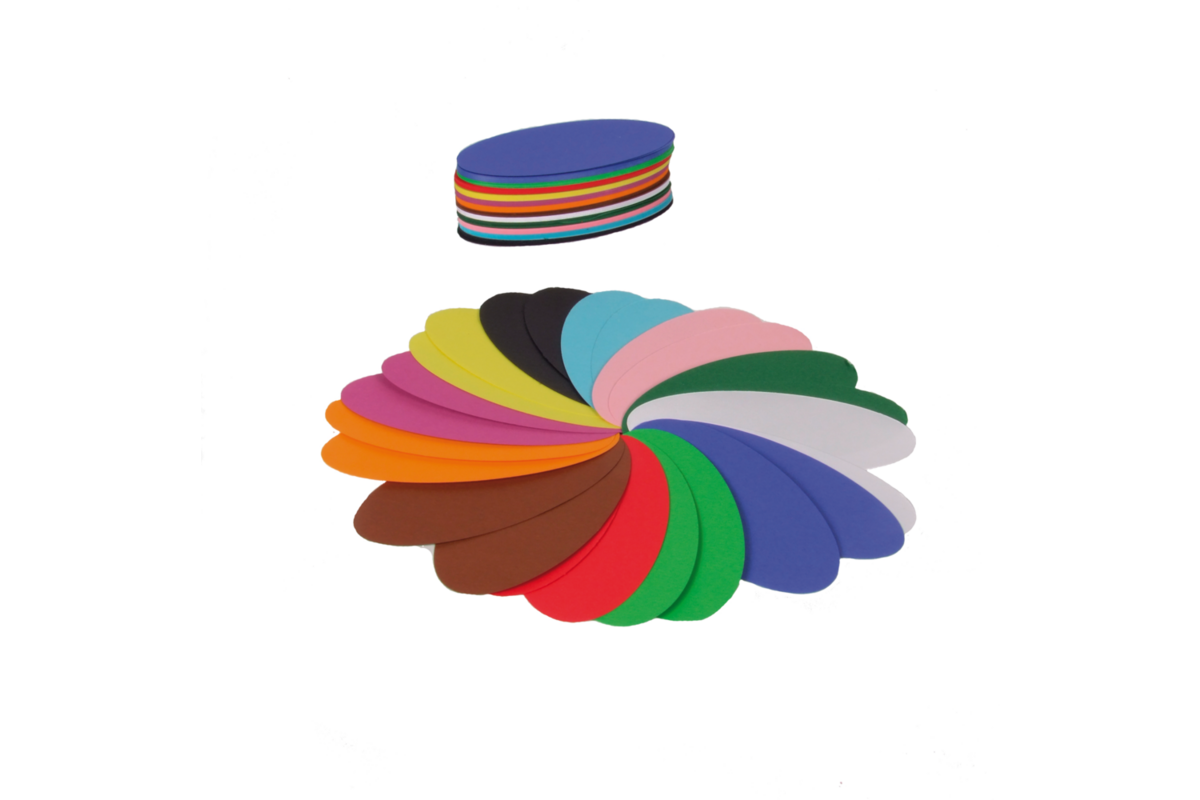 Vouwbladen ovaal 12 cm 60 grs 12-kleuren 480 vel